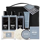 BODY & EARTH Geschenke für Männer, 8 Pcs Zitrusduft Herren Geschenkset mit Duschgel Shampoo Gesichtswäsche Körperpeeling usw, Nur zur äußerlichen Anwendung