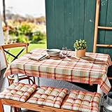 Eldo® Karierte Tischdecke – hochwertige & Pflegeleichte Baumwollmischung – rot-welb-weiß kariert – Tischdeko – Tischtuch bei 30° waschbar (rot-gelb-kariert, 13x160)