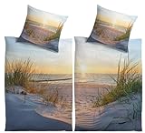 Kinzler Partner Bettwäsche TRAUMSTRAND, Größe: 135 x 200 cm + 80 x 80 cm, Renforce (4 teilig), B-11454