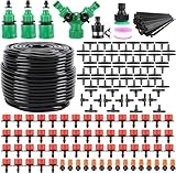 Tröpfchenbewässerung, Bewässerungssystem Garten Kit 50m Bewässerungsrohre, Tröpfchenbewässerung Automatische für Gartengewächshaus, Blumenbeet, Terrasse, Rasen