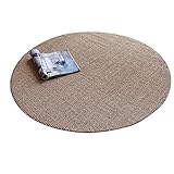 Runder Sisal-Teppich mit rutschfester Unterseite, moderner handgefertigter Leinen-Teppich für Schlafzimmer und Schreibtisch, leicht zu reinigen, Naturfaser, erhältlich in 90/110/130 cm, Beige