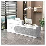 ZXCASDF Empfangstheke,Moderne Rezeption,Rezeptionstheken,Rezeptionstisch mit abschließbarer Schublade，Ladentheke，kassentisch，kassenschublade，Empfangstheke Kosmetikstudio(Right-7,140x60cm/55.1x23.6in)