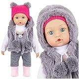 Kinderplay Babypuppe Interaktive Spielpuppe Weichkörperpuppe - Baby Puppe, 35 cm hoch, Funktionspuppe, Lacht, SAGT Mama und Papa, Passt Puppenwagen, KP4840