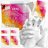 Larella - XXL Handabdruck Set Familie - Muttertagsgeschenke für Mama - Familien-Geschenke - Geschenk für die ganze Familie - 3D Handabdruck-Set - Personalisierte Geschenke für Familien