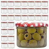 Devitre 30er Set Marmeladengläser 210 ml Einmachgläser mit Deckel und Etiketten