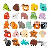 Gihioue Alphabet Puzzle - 26 Teile Alphabet Tier Puzzle,Zuordnungsspiel Feinmotorik Kreatives Spiel Reise Vorschule Kindergarten Hausunterricht