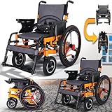 Elektrischer Rollstuhl, 500 W Doppelmotoren, 40 km lange Reichweite, faltbar, kompakt, für jedes Gelände, intelligentes Falten