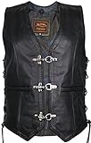 Damen Lederweste, Bikerweste, Motorradlederweste, Clubweste, Chopperweste, Rocker Weste, Kutte, Vest, Leather Vest, Leather Waistcoat, M, Schwarz