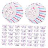 SHOWERORO Kuchen Backpapier Muffin Förmchen Lebensmittelgeeignete Cupcake Hüllen Für Muffins Und Desserts Weiße Backformen Für Cupcakes Und Muffins