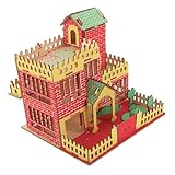 FRCOLOR Sperrholz Miniatur Holzpuzzle Präzisionsgeschnittenes DIY Modellhaus Bausatz Kinderfreundliches Lernspielzeug für Handgeschicklichkeit und Logisches Denken Stabiles Holz für