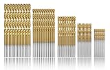 Estmoon 100 Stück HSS Bohrer Set Metall Spiralbohrer Set Handspiralbohrer Bohrersets Werkzeuge 1/1,5/2/ 2,5/3 mm
