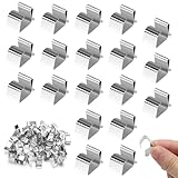 HENGBIRD Dachrinnenhaken für Lichterketten 100 Stück, Metall Licht Haken Clip, Edelstahl Weihnachtslicht Clips für Gartendekorationen, Weihnachtsdekorationen und Brückendrähte (14mmx11mm)