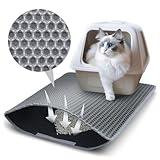 Katzenklo Matte, 60x45 CM Katzenstreu Matte, Doppelte Schichte Non-Slip Wasserdichte Entwurf Katzenmatte Katzenklo, Bienenwabe Matte Katzentoilette, Cat Litter Mat Streu Kontrolle