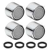 Diffaxy 4 Stück Strahlregler M22, Perlatoren für Wasserhähne, Küchenspüle-Luftsprudler Wasserhahn-Filter mit Chrom-Messing-Gehäuse Innengewinde wassersparend, für Badezimmer, Küche