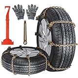 Universal Schneeketten für Auto 7Pcs Ninonly Schneeketten Auto Reifen Anti-Rutsch Gürtel Schnee Auto Sicherheit Reifenketten Fit für Auto/SUV Reifenbreite mit 165mm-265mmm/6.5'-10.4'