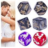 HABNI Sex Würfel Paar 6 Stück Würfelspiel 36 Positionen Mit Lehrbuch Humorspiel Geschenk Für Erwachsene Schwarz Lila Rosa 18-25 Mm