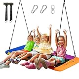 GOPLUS Nestschaukel Outdoor, Kinderschaukel mit Verstellbarer Höhe von 100 bis 180cm bis 300kg belastbar, Baumschaukel Hängeschaukel, Gartenschaukel für Kinder Erwachsene (Bunt)