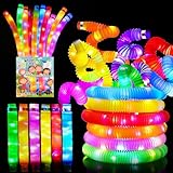 Diealles Shine 12 Stück Mitgebsel Kindergeburtstag, LED Knicklicht Pop Tubes, Leuchtstab Armband Partydekorationen, Knicklichter Kinder, Kleine Silvester Geschenke, Party Knicklichter