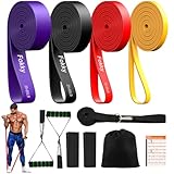 Fokky Resistance Bands Set mit 4 Widerstandsstufen, Fitnessbänder mit Türanker, Griffen, Schutzhülle, Tragetasche und Trainingsanleitung, Widerstandsbänder für Stretching/Yoga/Fitness/Krafttraining