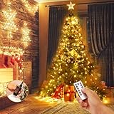 Yizhet Weihnachtsbaum Lichterkette mit Stern - 400 LEDs, 16 Stränge à 2m, Warmweiß, Innen & Außen, Perfekt für Weihnachtsbaum Deko