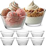 Eisbecher Glas 6 Stück 200ml Set, Eisschalen, Dessertgläser Fuß, Eisgläser, Dessertschalen Eiscreme, Desserts, Eiskugel, Vorspeise, Cocktails, Dessertgläser, Eiscremegläser (6-teiliges Set - 200ml)