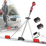 MOXAC 150 cm/180 cm elektrischer Betonschaber, Betonestrich-Vibrationsset, Betonbearbeitungswerkzeug, 6000 U/min einstellbare Geschwindigkeit mit 2 x 25000 mA wiederaufladbarem Akku,1.5m