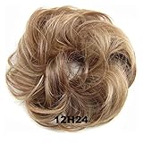 Bun Haarteile 1 STÜCKE Chaotisch Haarknoten Haargummis Verlängerung Lockig Gewellt Chaotisch Synthetisch Zerzaust Hochsteckfrisur Chignon Haarteil for Frauen Mädchen Echthaar Haarteil Haargummi (Colo
