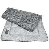 KaraLuna Hundematte 80 x 55 cm für daheim & unterwegs I Waschbar I 3 Größen erhältlich I Hundedecke Hundekissen gepolsterte Hundedecke flauschig (Grau)