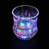 Flash Light Up Tassen glühende LED Bier Wein Whisky Likör Kristallgläser Tumbler Tassen wasserdichte Flüssigkeit aktivierte Weingläser (Bunte Vierbeinen Cup, 4-Packung)