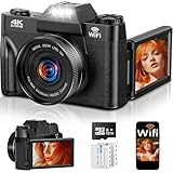 Digitalkamera 4K 64MP Autofokus Kamera mit 16x Digitalzoom, 2,8'' Kompakt Digitalkamera mit 32GB Karte und Akku für Anfänger, Kinder und Jugendliche, Jungen und Mädchen