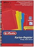Herlitz Kartonregister aus Manilakarton, A4, 10 Blatt, 5 sortierten intenivfarben