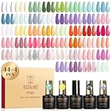 ROSALIND UV Nagellack Set, 48 Stück Gel Nagellack Pastell Weiß Gelb Grün Blau Farbgel Gelnägel,Soak-Off Mini UV Gel Nagellack Lila Rosa Orange Frühling Sommer Nagel Gel Nail Polish Geschenk