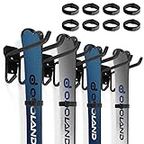 Odoland Skihalter Wandhalterung Rack mit 4 Skibandträger 4 Paar Snowboard Rack Wandhalterung Hause und Garage Heavy Duty Storage Hanger