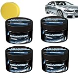 Keramische Beschichtung für Autos, Autowachs-Poliercreme, dauerhafter Lackschutz, sanftes Polieren mit Schwamm formuliert, entfernt leichte Kratzer, heller Glanz für alle Autos, Poliermasse (4Pcs)