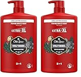 Old Spice Wolfthorn 3-in-1 Mehrzweck-Shampoo für Haar, Gesicht und Körper 1000 ml, langanhaltende Frische, Duft von Parfümqualität, Tiefenreinigung (Packung mit 2)