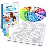 3D-Stift-Filament mit Silikon-Designmatte und kompatiblem Schablonenbuch mit 11 Vorlagen – 1,75 mm PLA-Kunststoff-Nachfüllungen – 110 Meter sortiertes Filament für 3D-Zeichnung und Kritzeleien