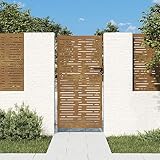 Keyroto Gartentor Einfahrtstor Zauntor Gartentor Metall Hoftor Cortenstahl Quadratisches Design 85x175 cm