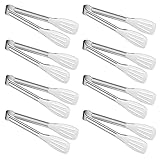 Homgaty Küchenzange Set, 8 Stück 7 Zoll Edelstahl Servierzange Gebäckzange Zuckerzange Eiszange Eiswürfelzange Salatzange Süßigkeiten Zange für Hochzeit Party Candy Bar Büfett Grill Picknick