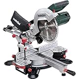 Metabo Kappsäge KGS 254 M (1450 W, mit Zugfunktion, Max. Schnittbreite 90°/45° 92 / 47 mm, Max. Schnitttiefe 90°/45° 305x92 mm, inkl. Tischverbreiterung + Sägeblatt, Laser, LED-Arbeitslicht) 602540000