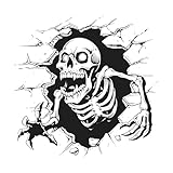 Wandtattoo, Schädel, Fensteraufkleber, Halloween-Aufkleber für Fenster – Halloween-Horror-Toilettenaufkleber, Spukhaus-Glasaufkleber für zu Hause,