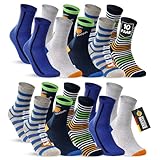 10 Paar Kinder Socken Jungen & Mädchen Baumwolle Kindersocken 54353 (31-34)
