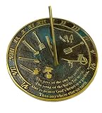 IOTC ARMOURY Schöne Messing-Sonnenuhr für den Garten, Kuss der Sonne, graviertes Zitat, Sonnenuhr – Heim- und Gartendekoration, Bithday-Geschenk, Hochzeitsgeschenk, Sonnenuhr für Paare, Geschenk