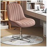 Ergonomischer Bürostuhl, um 360 ° drehbar, höhenverstellbar, ohne Armlehnen, Schreibtischstuhl für Zuhause, Büro, Make-up, Schlafzimmer – komfortable Technologie Stoff Arbeitsstuhl