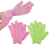 WLLHYF 2 Paar Peeling Handschuhe Körper Dusche Scrubbing Handschuh Dual Textur Bad Handschuhe für Dusche Spa Massage Tote Haut Entferner Peeling Mitts Badezubehör