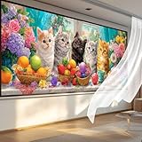 Diamond Painting Katze Diamond Painting Erwachsene Groß XXL 80x180cm, 5D Diamant Art Bastelset Frauen Erwachsene Diamant Bilder Süß, DIY Puzzel Crystal Art Bilder für Deko Wohnzimmer Schlafzimmer qL55