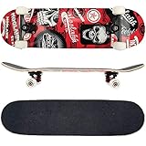 FunTomia Skateboard mit ABEC-9 Kugellager Rollenhärte 100A und 100% 7-lagigem kanadisches Ahornholz