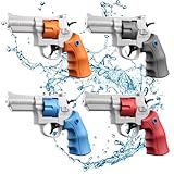 4 Stück Wasserpistole Kinder, 200CC Kapazität Links Rad Spielzeug, Große Reichweite Squirts bis zu 16-25ft im Freien Sommer Pool Party Spielzeug Wasserpistole Kinder Erwachsene