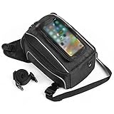 Motorrad Tankrucksack wasserdichte Öltanktaschen Magnetischer Rucksack Beintasche Taille Universal Für B&MW R1200GS R1200GS Motorrad-Rücksitztasche (Farbe : Black)