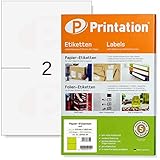 Printation Versandetiketten 210 x 148 mm · 200 Etiketten selbstklebend bedruckbar A5 weiß · 100 Blatt A4 à 2 Adress-Aufkleber DIN A5 210x148 1x2 · Klebeetiketten Internetmarke DHL Paket 3655 4628