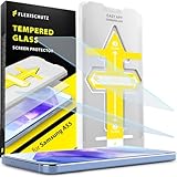 FlexiSchutz® Schutzglas für Samsung Galaxy A55 5G Schutzfolie, Screen Protector, Glas Displayschutzfolie mit Praktischer Installationshilfe, Displayschutz, Glas Folie mit Schablone [2 Stück]